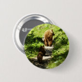 Badge Rond 5 Cm Famille d'ours Brown (Devant & derrière)