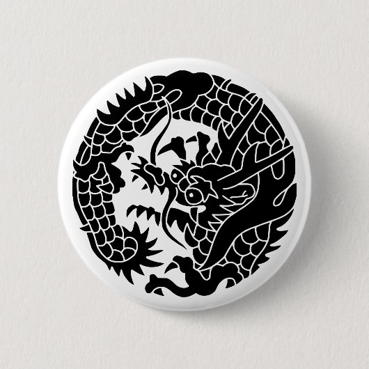 Badge Rond 5 Cm Famille Japonaise Crest-Dragon (Devant)