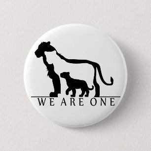 Badge Rond 5 Cm Famille Lion (version blanche)