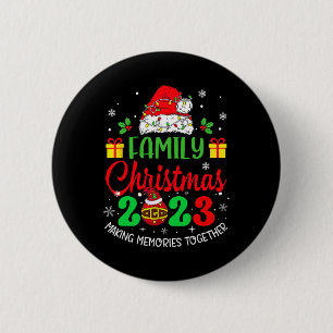 Badge Rond 5 Cm Famille Noël 2023 Équipe de match Père Noël Xm