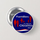 Badge Rond 5 Cm Familles pour Barack Obama 2012 (Devant & derrière)