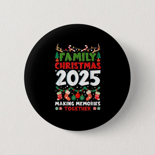 Badge Rond 5 Cm Family Christmas 2025 Matching Family Christmas Xm (Devant)