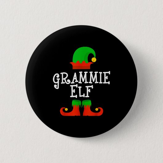 Badge Rond 5 Cm Family I'm The Grammie Elf Christmas Matching Paja (Devant)