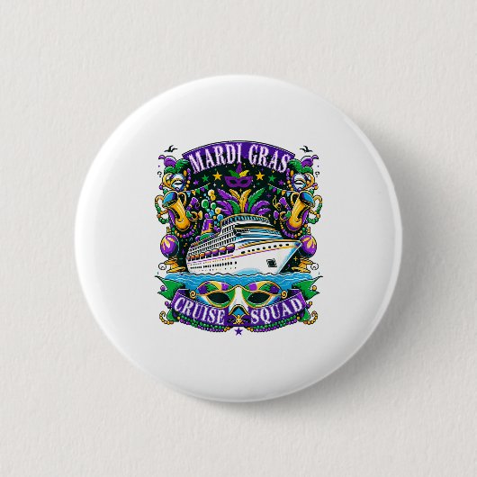 Badge Rond 5 Cm Family Mardi Gras Cruise Squad Vacation Trip Ship (Devant)