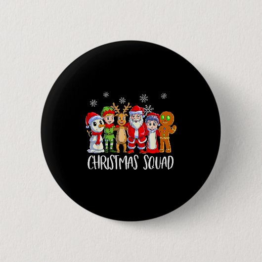 Badge Rond 5 Cm Family Matching Christmas Squad Santa Reindeer Elf (Devant)