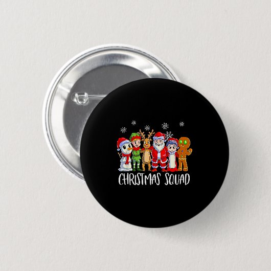 Badge Rond 5 Cm Family Matching Christmas Squad Santa Reindeer Elf (Devant & derrière)