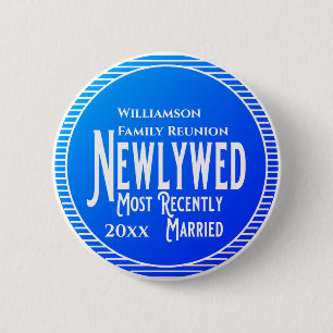 Badge Rond 5 Cm Family Reunion Award Newlywed Recently Married But