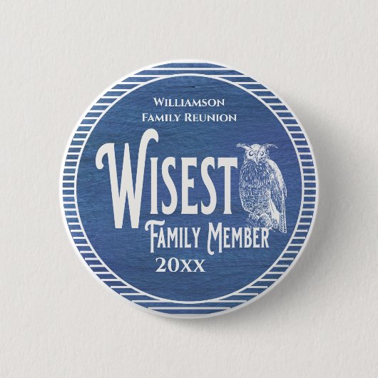 Badge Rond 5 Cm Family Reunion Award Wisest Family Membre (Devant)