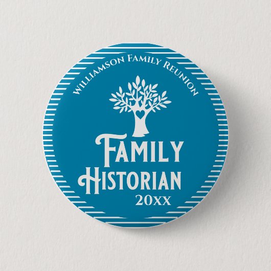 Badge Rond 5 Cm Family Tree Reunion Historian Genealogy (Devant)