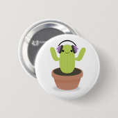 Badge Rond 5 Cm fan de musique Cactus (Devant & derrière)