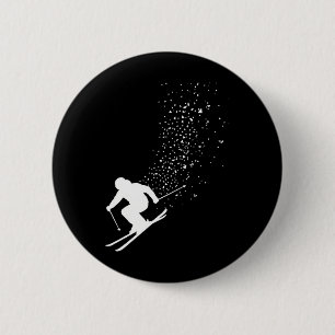 Badge Rond 5 Cm Fan de sports d'hiver skieur cool Amateur de ski e