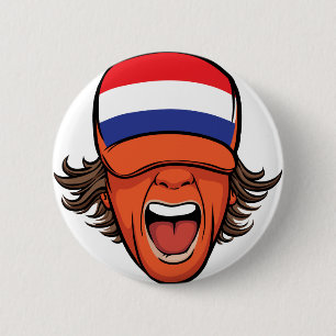 Badge Rond 5 Cm Fan de sports néerlandaise
