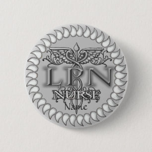 Badge Rond 5 Cm Fancy Caduceus LPN infirmière