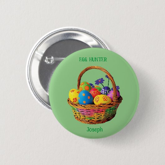 Badge Rond 5 Cm Fancy Easter Egg Hung Adventure (Devant & derrière)