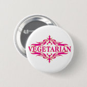 Badge Rond 5 Cm Fancy in Pink - Vegetarin (Devant & derrière)