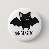 Badge Rond 5 Cm Fangtastic Funny Halloween Pun (Devant)