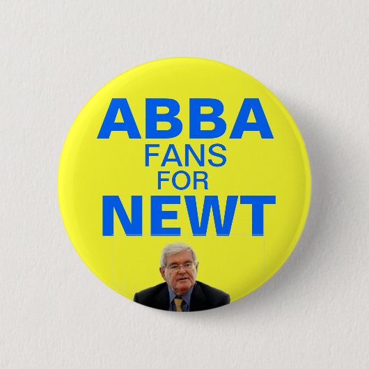 Badge Rond 5 Cm Fans d'Abba pour le bouton de Newt Gingrich (Devant)