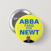 Badge Rond 5 Cm Fans d'Abba pour le bouton de Newt Gingrich (Devant & derrière)