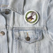 Badge Rond 5 Cm Fantail New Zealand Bird (En situation)