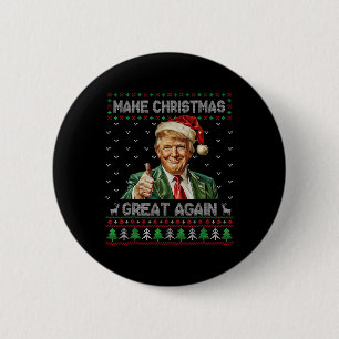 Badge Rond 5 Cm Fantastique Chemise De Noël Trump Rendre Noël Géni