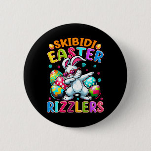 Badge Rond 5 Cm Fantastique Chemise de Pâques - Skibidi Lapin de P