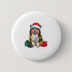 Badge Rond 5 Cm Fantastique lumière Noël Chapeau Tamaskan Chien No