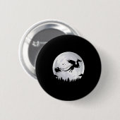 Badge Rond 5 Cm Fantasy Dragon Moon Sleigh, Santa Pulled By Dragon (Devant & derrière)