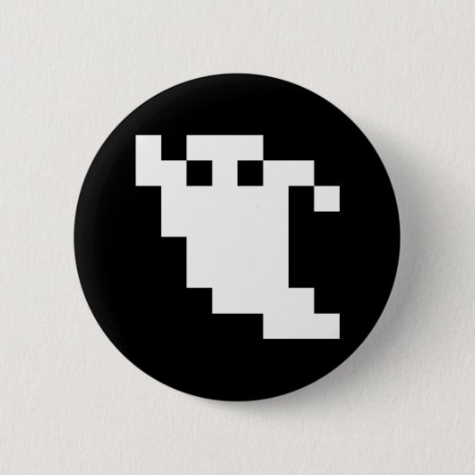 Badge Rond 5 Cm Fantôme à 8 bits pour pixels (Devant)