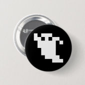 Badge Rond 5 Cm Fantôme à 8 bits pour pixels (Devant & derrière)