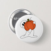 Badge Rond 5 Cm Fantôme avec Citrouille orange (Devant & derrière)