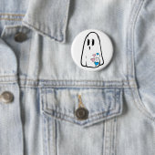 Badge Rond 5 Cm Fantôme de la fierté trans (En situation)