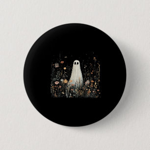 Badge Rond 5 Cm Fantôme floral vintage Halloween Fantôme dans la f