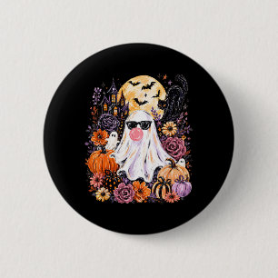 Badge Rond 5 Cm Fantôme gothique soufflant une bulle Halloween Cit