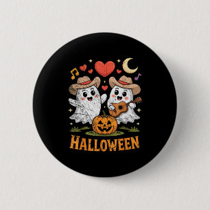 Badge Rond 5 Cm Fantôme jouant de la guitare pour les amateurs d'H