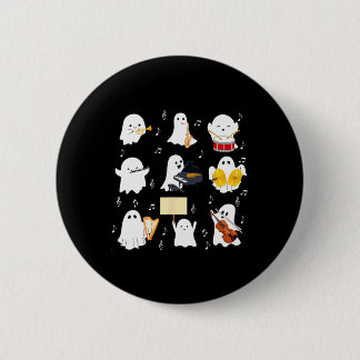 Badge Rond 5 Cm Fantôme jouant des instruments de musique Musique