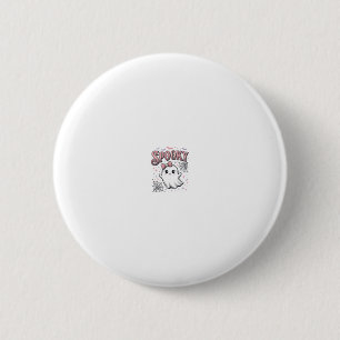 Badge Rond 5 Cm Fantôme Mignon Effrayant Design de Chemise Hallowe