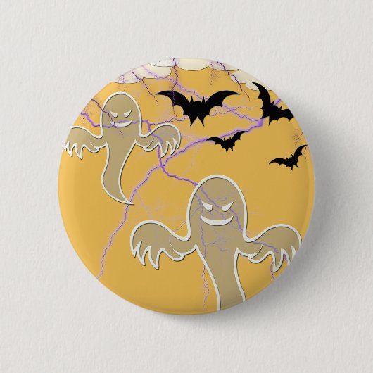 Badge Rond 5 Cm fantômes, chauves-souris, halloween lumineux (Devant)