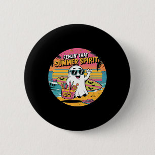 Badge Rond 5 Cm Fantômes de surf d'Halloween d'été Summerween