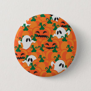 Badge Rond 5 Cm Fantômes d'Halloween Patch de citrouille hantée