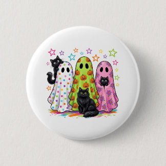 Badge Rond 5 Cm Fantômes mignons et chats noirs