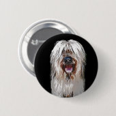 Badge Rond 5 Cm Faon de sourire Briard (Devant & derrière)