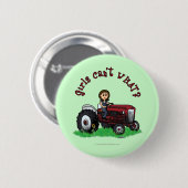 Badge Rond 5 Cm Farmer rouge clair (Devant & derrière)