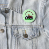 Badge Rond 5 Cm Farmer rouge clair (En situation)