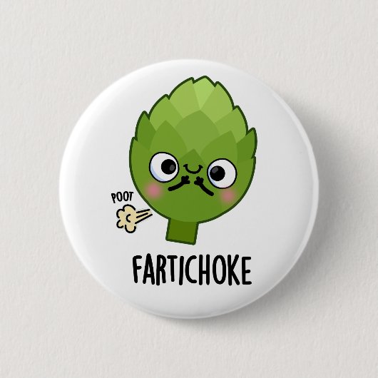 Badge Rond 5 Cm Fartichoke Funny Farting Artichoke Pun (Devant)