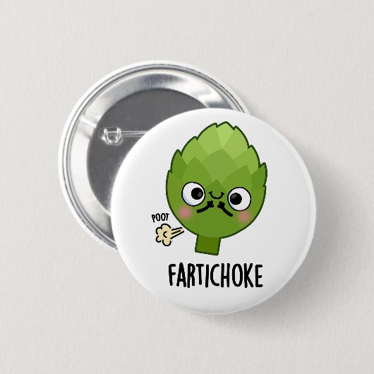 Badge Rond 5 Cm Fartichoke Funny Farting Artichoke Pun (Devant & derrière)