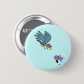 Badge Rond 5 Cm Faucon aux lunettes (Devant & derrière)