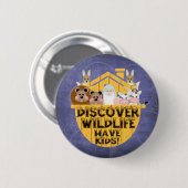 Badge Rond 5 Cm Faune de famille (Devant & derrière)