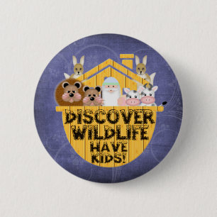 Badge Rond 5 Cm Faune de famille