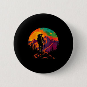 Badge Rond 5 Cm Faune vintage forêt arbres extérieur nature