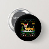 Badge Rond 5 Cm Fausses lumières d'arbre de Noël Fennec Fennec Fox (Devant & derrière)